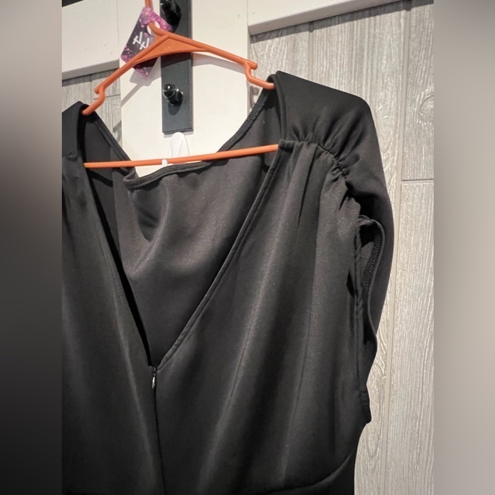 044. NEW Black Plus Size Mermaid Sleeveless Gown Formal Evening Dress 2X - Picture 5 of 7